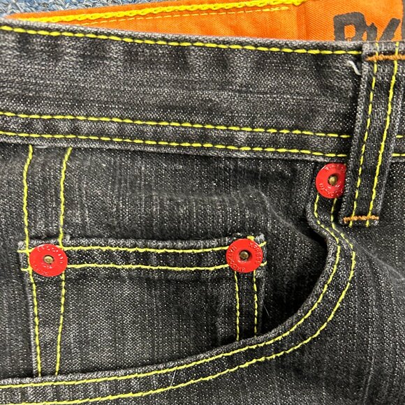 Brooklyn Xpress Dark Wash Embroidered Baggy Wide Skate Jeans Sz 34 - Picture 8 of 12